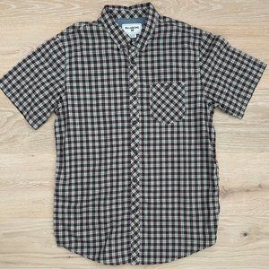 Billabong S/S Button Down Large Brown Plaid